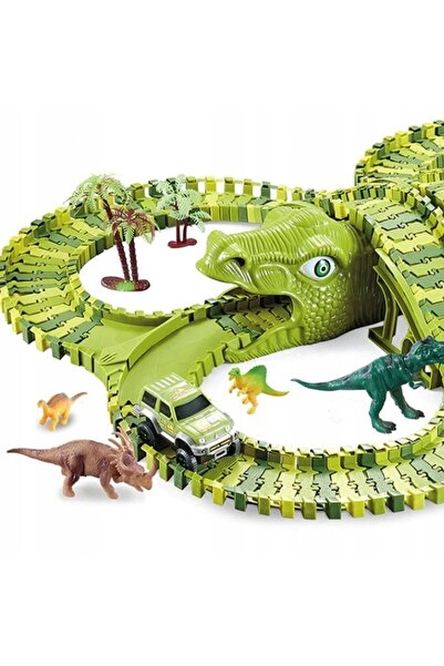 Stator Pistă de Mașini de Curse Dinozauri Dino Park Magic Track Cadou 260 el XXL