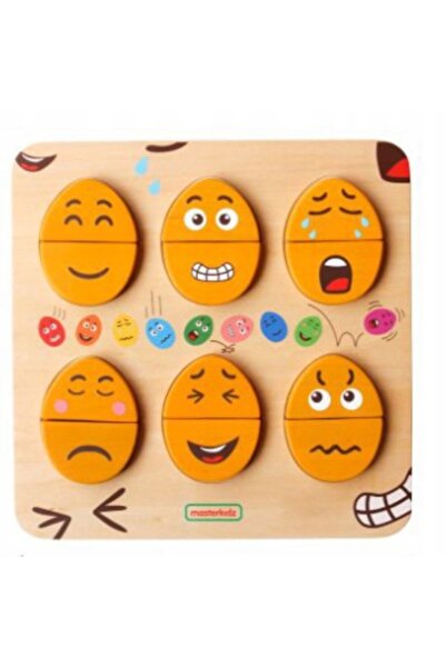 Masterkidz Tablă de învățare a emoțiilor Ouă din lemn: Ce umor! Montessori