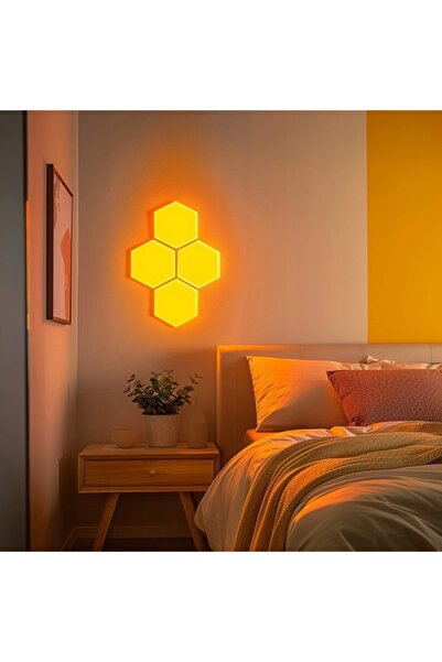 innature Lampă Hexagonală Decorativă de Perete Tip Fagure LED RGB cu Telecoma...
