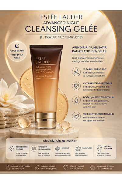 Estee Lauder Advanced Night Cleansing Amino Asitli Nem Destekleyici Derin Tem...