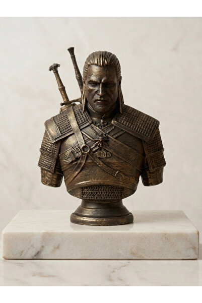 Lento Design The Witcher Geralt of Rivia Eskitme Bronz Görünümlü Büst - Dekor...