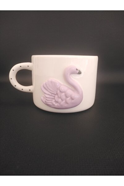 Zümrüdüanka Seramik Swan Embossed Handmade Ceramic Mug