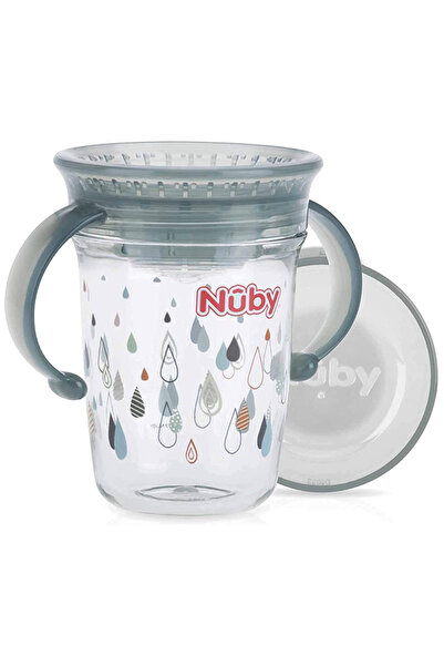 Nuby Τριτάν 360 °   γυάλινο ποτήρι με χερούλι 240ml