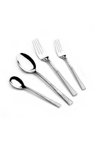 Arshia 38-Piece Stainless Steel Cutlery Set – Silver Matte, 18/10 Steel, Eleg...