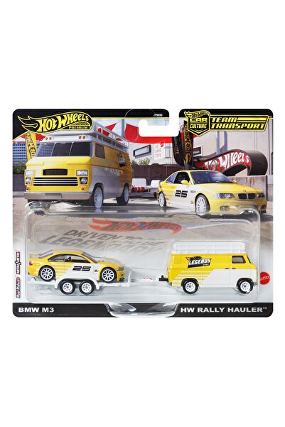 HOT WHEELS Set de transport premium pentru echipă BMW M3 E46 cu remorcă 1:64 ...