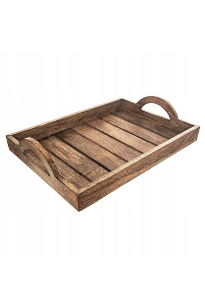 Orion Tavă de servire pentru micul dejun, din lemn, 35,5x25,5 cm