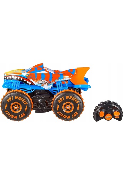 mattel HOT WHEELS MONSTER TRUCK RC TIGER SHARK Wspinacz 1:15 mașină cu teleco...