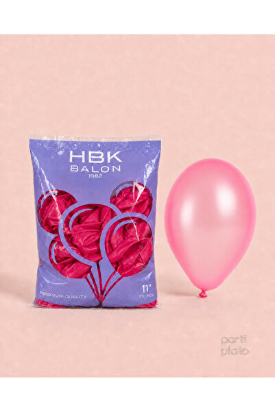 HBK Balon HBK Floresan Bebek Pembe Balon 11 İnç 100 Adet, Neon Pembe Doğum Gü...