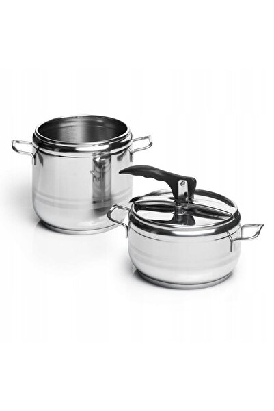 Orion 2x Oală sub presiune PROFI din oțel, pentru gătit rapid, 4+7L