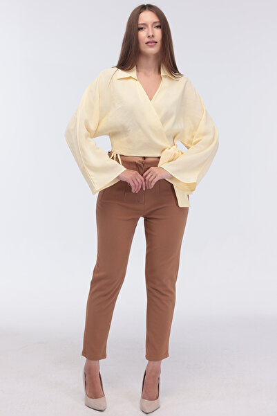 Mega Life Double Breasted Front Bat Sleeve Modal Woven Shirt