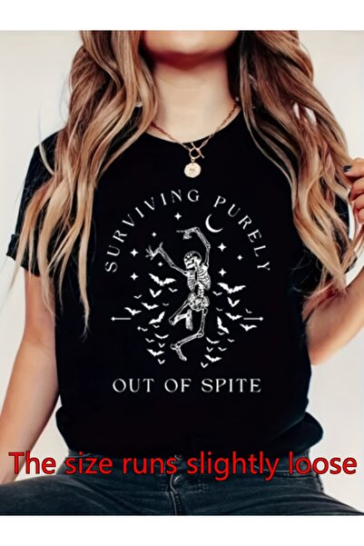 Ekim11 Surviving Purely Out of Spite Graphic Tee - Soft Crew Neck, Short Sleeves