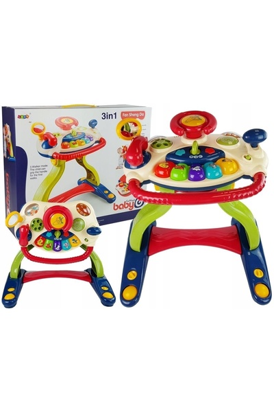 LeanToys Jucărie interactivă cu sunete, tip măsuță și volan