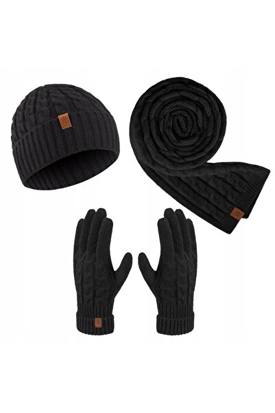 Betlewski Set complet de iarnă: mănuși călduroase de damă, eșarfă, căciulă la...