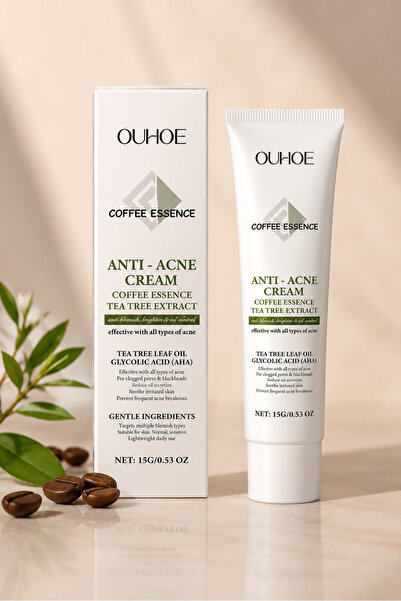 ouhoe Cremă Anti-Acnee cu Extract de Cafea și Arbore de Ceai 15 g – Reduce Im...