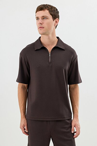 Antioch Coffee Polo Neck Basic T-Shirt