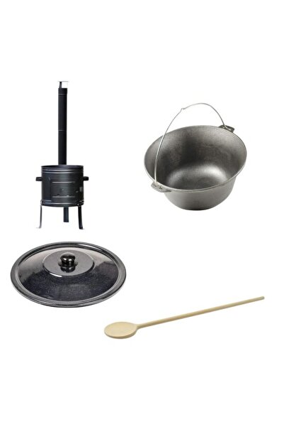 Evelise Oală tip cazan 16 L, capac, lingură de lemn, Artool