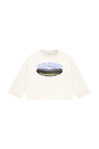 lethestudios Alive Baskılı Uzun Kollu Basic T-Shirt
