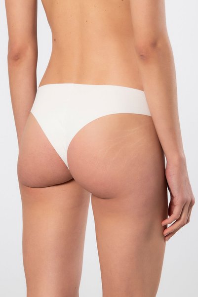 TÜREN Women's Laser Cut Cotton Brazilian Panties 908/Ecru