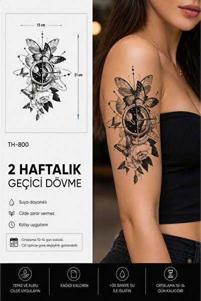 medink tattoo Gerçekci Geçici Kelebek Uzay Çiçek Sembol Dövme Yapıştırma Etik...