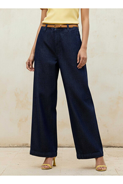 DNM Straight Fit Mid-Rise Jeans with Belt Cotton
