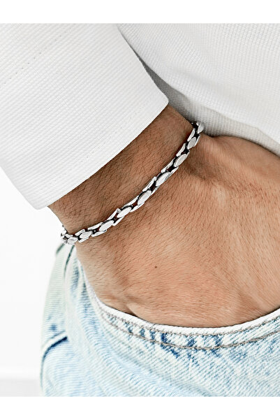 FERRO Silver Steel Men's Bracelet Frj10182A-A 2 Year Warranty Gift Boxed