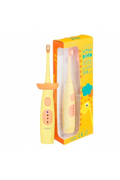NO BRAND Perie de dinți sonică VITAMMY Little Dino Yellow Dinosaur Timer