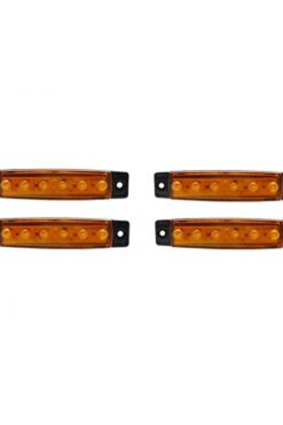 OEM Φώτα οροφής φορτηγού 6LED 12-24V 4 τεμάχια με σετ βιδών JN-2853-90 Πορτοκαλί