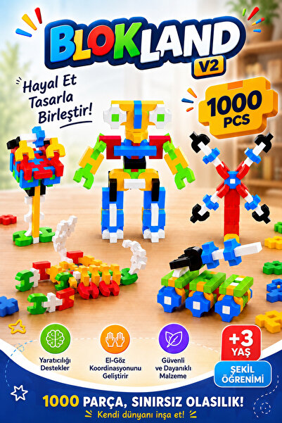 Lemut blokland v2 500 Parça ( KUTUSUZ ) pixel Yaratıcı tasarım yapı inşaat eğ...