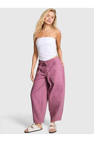 PINK Rahat Kesim Büzgülü Barrel Pantolon