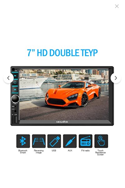 Universal Dabıl Teyp 7inch Ekran Miror Link Usb Sd Kart Aux Bt Çalar GERİ GÖR...