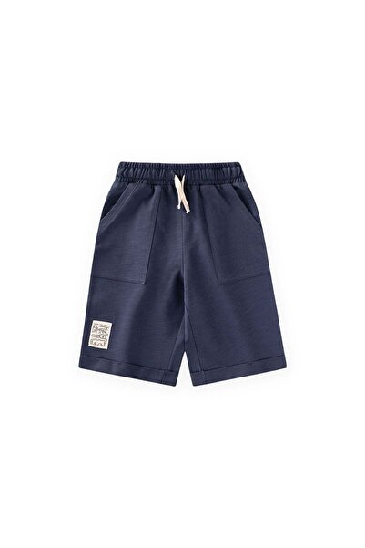 Cigit Label Detailed Capri 2-8 Years Old Navy Blue