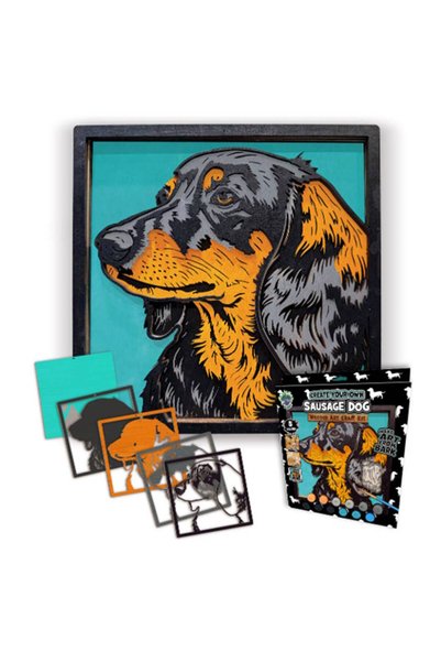 OEM Splat Planet Ξύλινο Σετ Χειροτεχνίας "Sausage Dog" 25x25cm