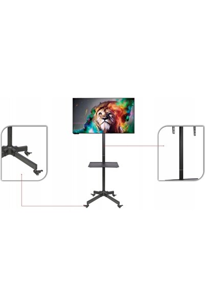 ART Suport/Cărucior cu roți + suport pentru televizor 23-55 25 kg S-09