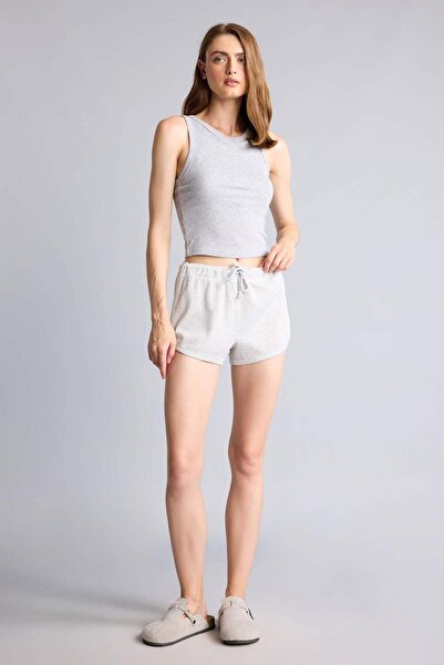 DeFacto Cotton Waffle Textured Elastic Tied Waist Short Pink Shorts I0706Ax26Au