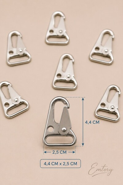 Emtory Home Nikel Karabina 2,5 cm Kanca– Olta Çanta vb Aparat Metal Karabina ...
