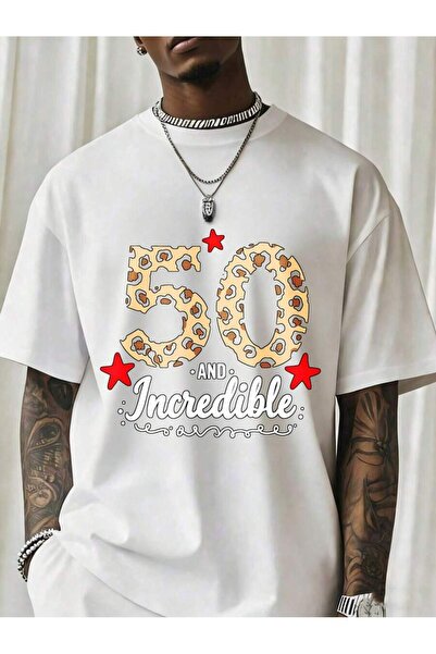 NOURAM 50 Incredible Leopard Print T Shirt Men Women Unisex 50th Birthday Gif...