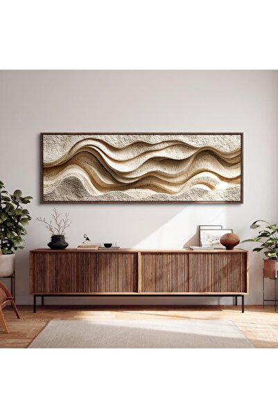 woodhomeworks Tek Parça Gerçek Ahşap Yatay Panorama Çerçeveli Tablo