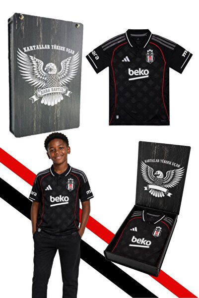 Beşiktaş Original Licensed Adidas Jersey 25-26 Season Black Children's Jersey...