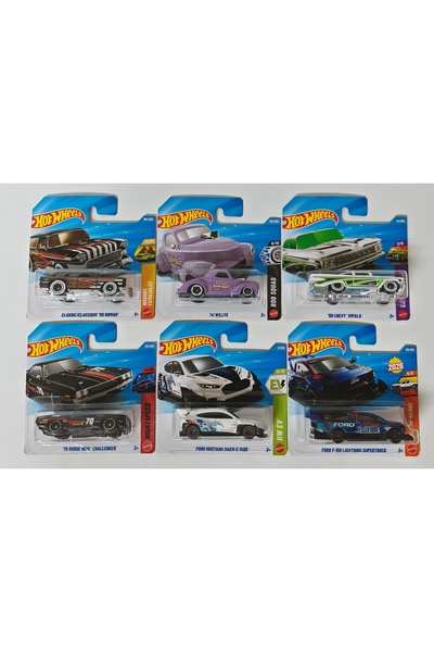 HOT WHEELS 6'lı Araba Seti - 6 Farklı Model - Nomad / Willys / Chevy / Dodge ...