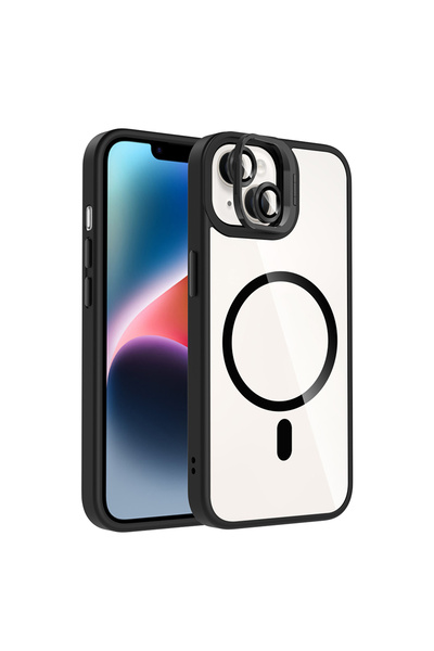 zore iPhone 13 Case with Camera Stand, Magsafe Supported, Transparent Back, S...