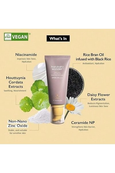 HaruHaru -BLACK RICE MINERAL RELIEf SUNSCREEN SPF 50+ 50ml
