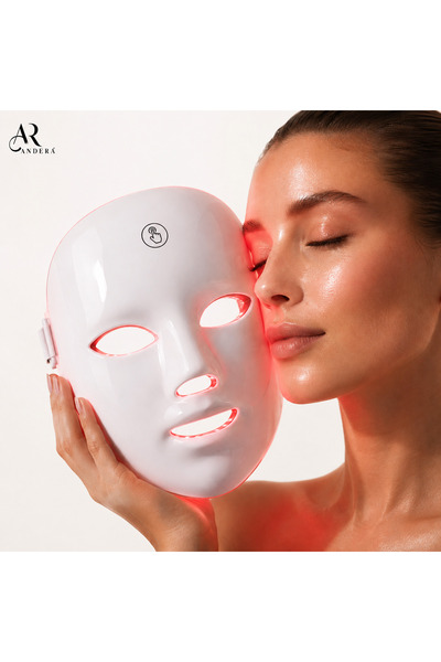 Andera Masca Faciala LED Profesionala cu 7 Culori, Fototerapie pentru Ten, An...