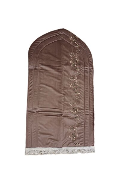 NON Luxury Prayer Rug with Floral Embroidery, (1.5 cm) Thick, Grey