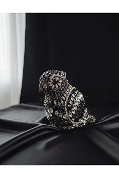 Svarn Atelier Midnight Raven Crystal Clutch Bag Rhinestone Bag
