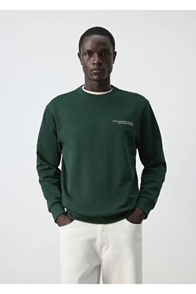 MANGO Man %100 pamuklu desenli sweatshirt