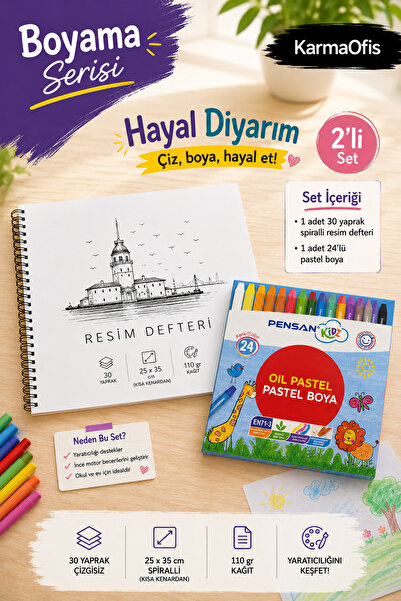 KarmaOfis Painting Series – Colorful Starter Set |   25X35 cm Spiral Drawing ...