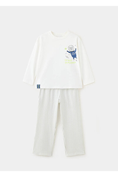 MANGO Baby Desenli pamuklu pijama seti