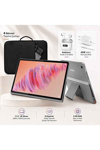 LENOVO 8 GB RAM 256 GB Depolamalı 11,5 İnç 2K 90 Hz Tablet, 8 Hoparlör ve Ent...