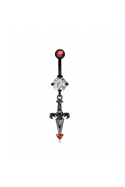 TakıLabirenti Gotik kafa tası Göbek Piercing, sallantılı Belly Piercingi, hed...