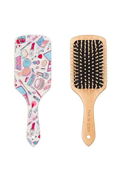 OEM Perie de păr din lemn You're The Queen 25cm cu model cosmetic